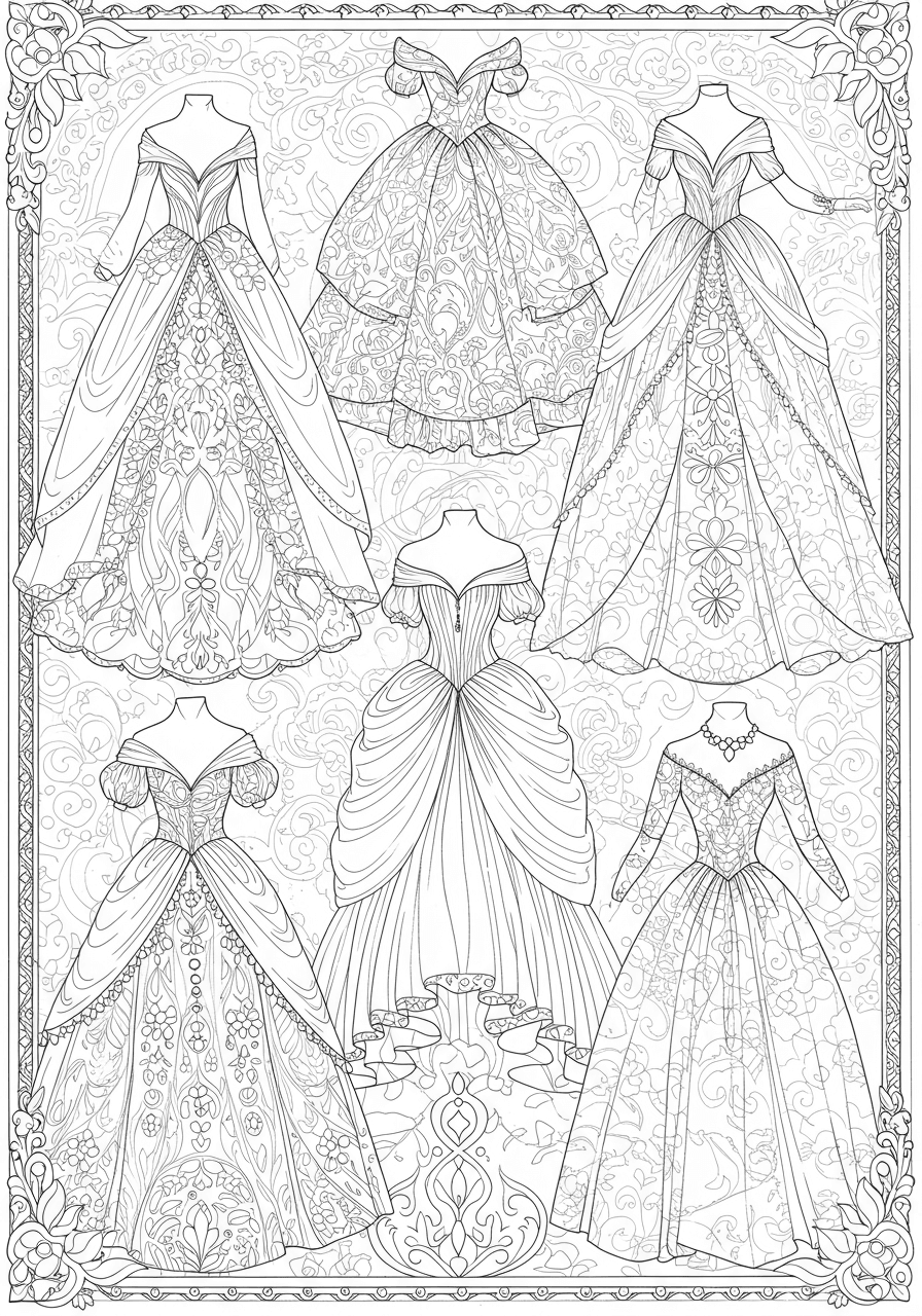 Intricate princess gown designs