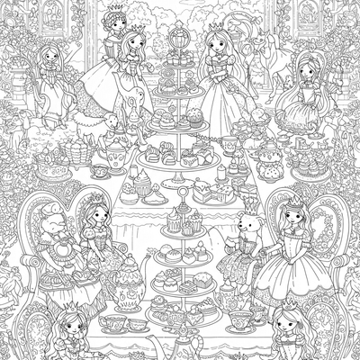 Intricate princess tea party