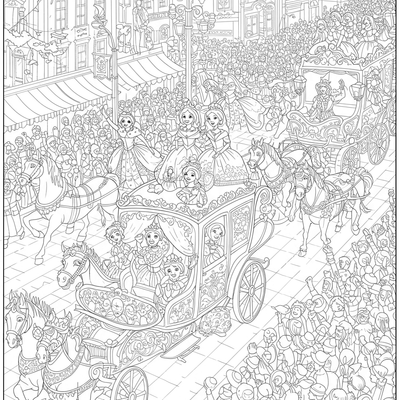 A coloring page for the Princesses Royal Parade category