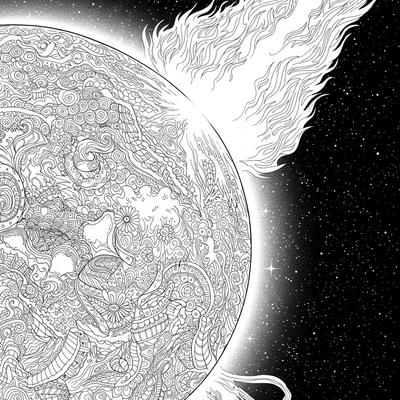A coloring page for the Solar Flare Sun Activity category
