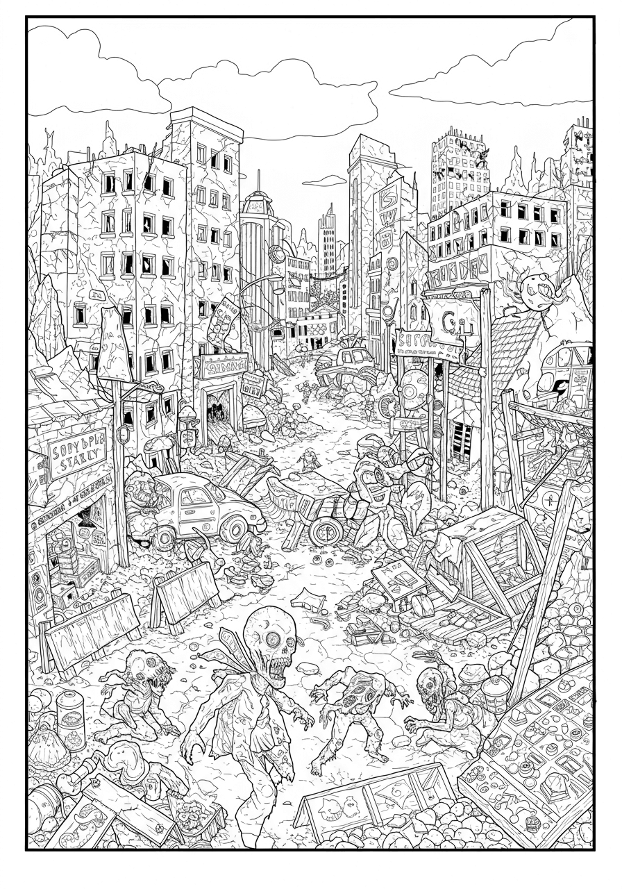 Intricate zombie outbreak city