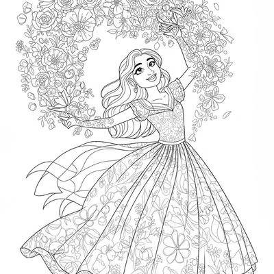 A coloring page for the Isabela's Flower Power category