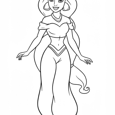 A coloring page for the Jasmine Simple category