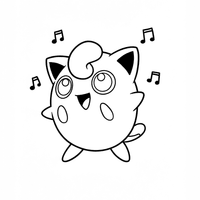 A coloring page of Jigglypuff