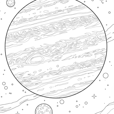 A coloring page for the Jupiter Giant Planet category
