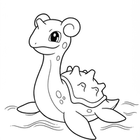 A coloring page of Lapras