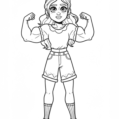 A coloring page for the Luisa Simple Pose category