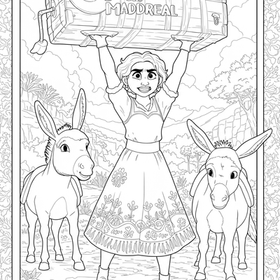 A coloring page for the Luisa's Strength category