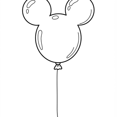 A coloring page for the Mickey Mouse Balloon Simple category