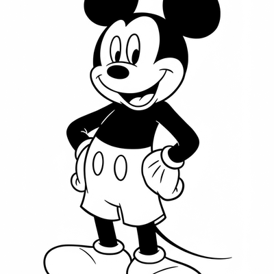A coloring page for the Mickey Mouse category