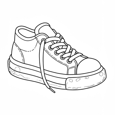 A coloring page for the Mickey Mouse Shoe Simple category