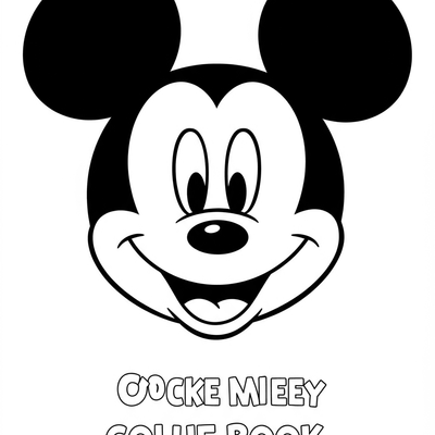 A coloring page for the Mickey Mouse Smiling Head category