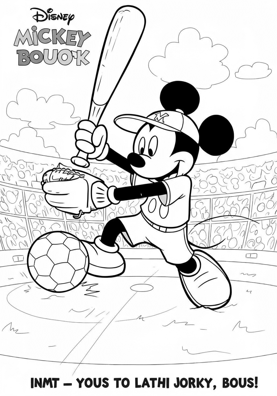 Mickey Mouse playing sports