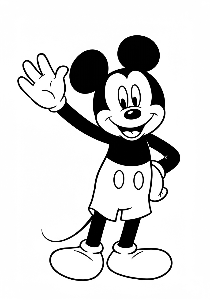 Mickey Mouse waving simple