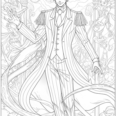 A coloring page for the Muzan Kibutsuji Demon King category