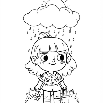 A coloring page for the Pepa Simple Cloud category