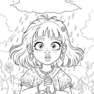 A coloring page for the Pepa's Weather Moods category