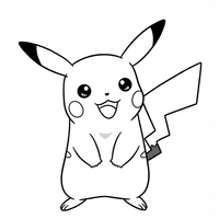 A coloring page of Pikachu