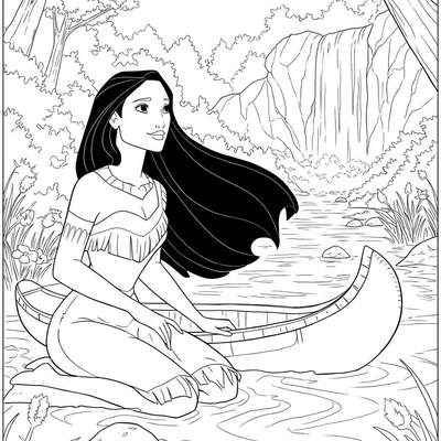 A coloring page for the Pocahontas River Song category