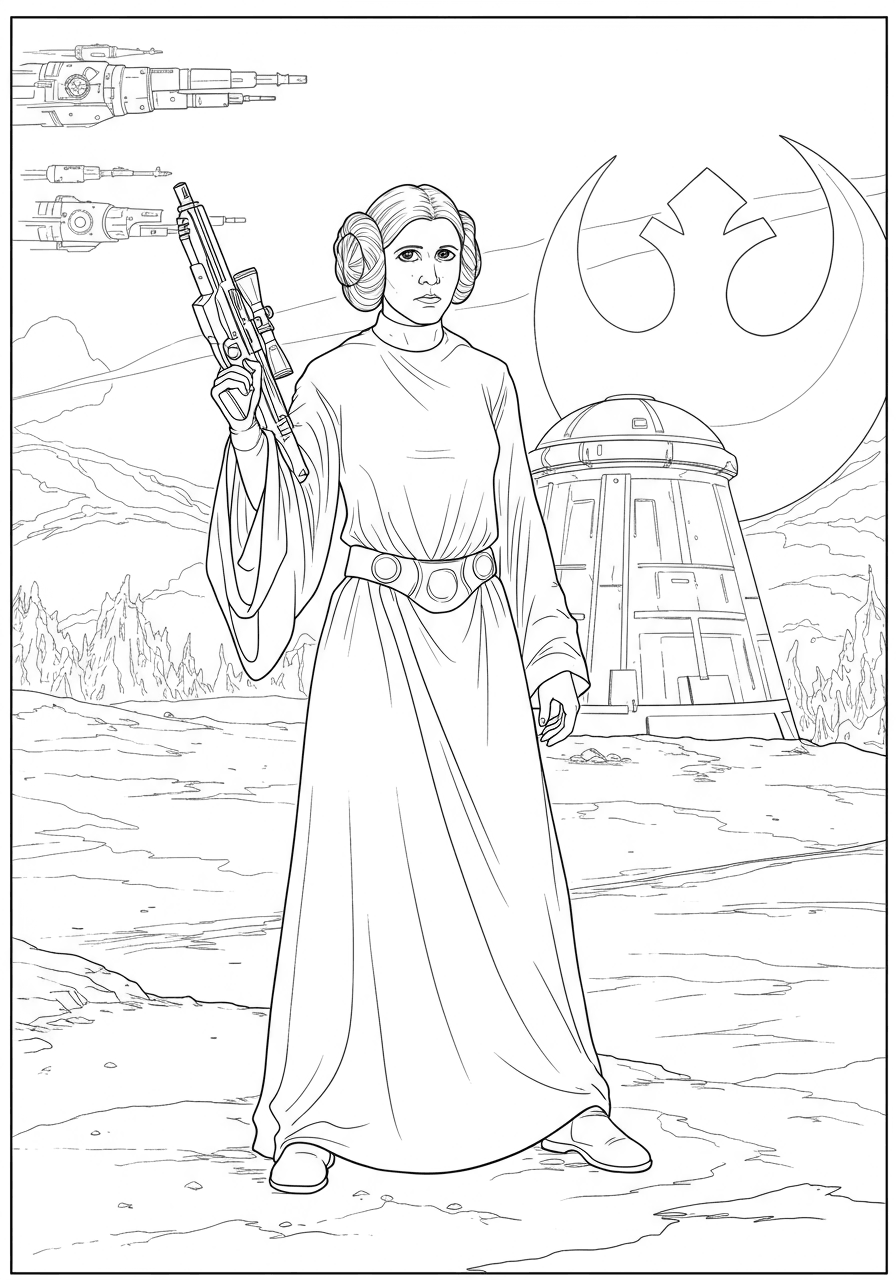 Princess Leia with blaster