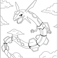 A coloring page of Rayquaza