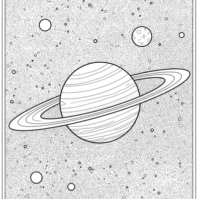 A coloring page for the Saturn Ring System category