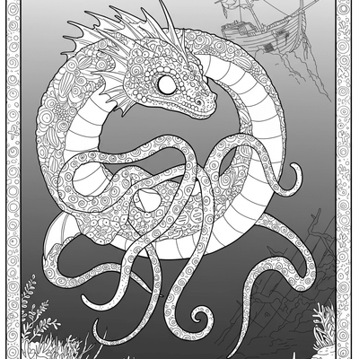 A coloring page for the Sea Monster Deep Sea category