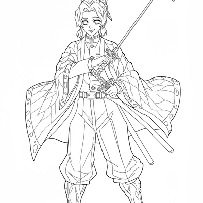 A coloring page for the Shinobu Kocho Insect Pillar category