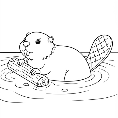 A coloring page for the Simple Beaver category