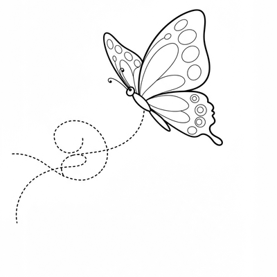 A coloring page for the Simple Butterfly Trail category