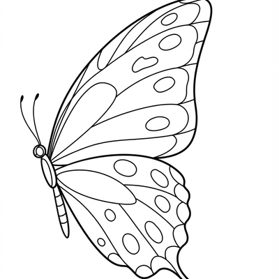 A coloring page for the Simple Butterfly Wing category