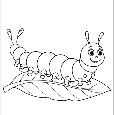 A coloring page for the Simple Caterpillar category