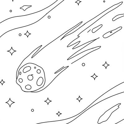 A coloring page for the Simple Comet category