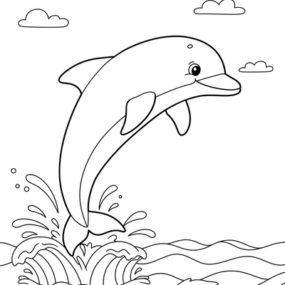 A coloring page for the Simple Dolphin category