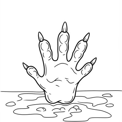 A coloring page for the Simple Dragon Footprint category