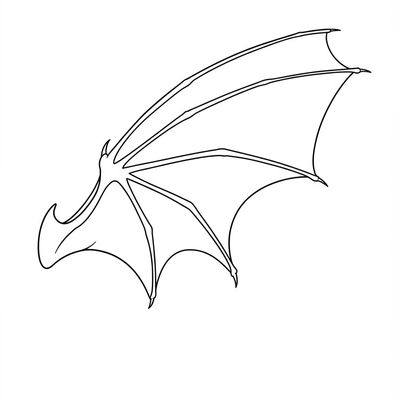 A coloring page for the Simple Dragon Wing category