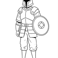 A coloring page for the Foot Soldier Simple category
