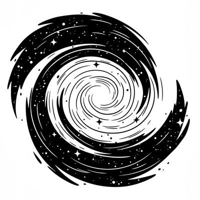 A coloring page for the Simple Galaxy Swirl category