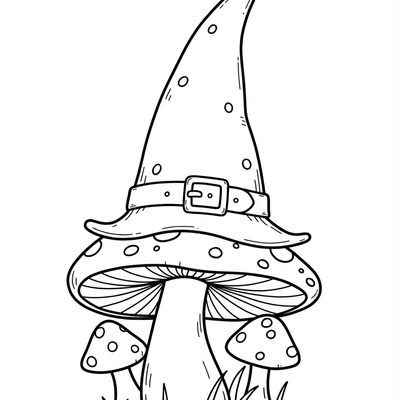A coloring page for the Simple Gnome Hat category
