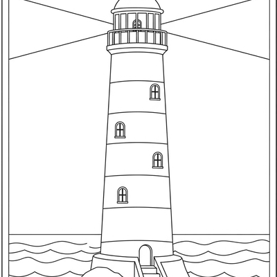 A coloring page for the Simple Lighthouse category
