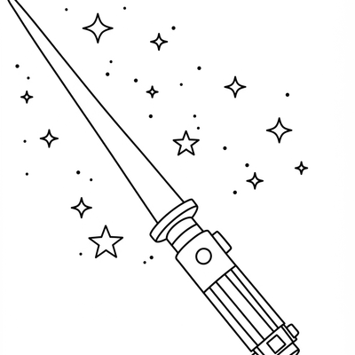 A coloring page for the Lightsaber Simple category