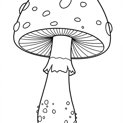 A coloring page for the Mushrooms category
