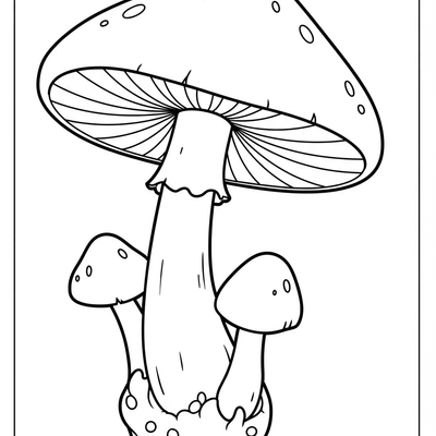 A coloring page for the Simple Mushroom Outline category