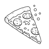 A coloring page for the Pizza Slice Simple category