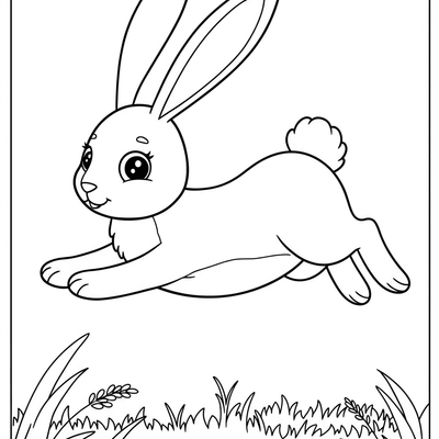 A coloring page for the Simple Rabbit category