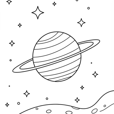 A coloring page for the Simple Planet Ring category