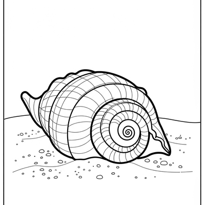 A coloring page for the Simple Seashell category