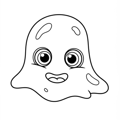 A coloring page for the Simple Slime Monster category