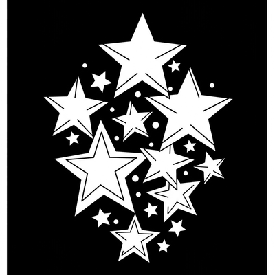 A coloring page for the Simple Star Cluster category