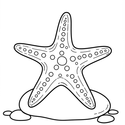 A coloring page for the Simple Starfish category